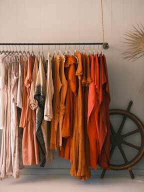 a row of clothes on a swinger