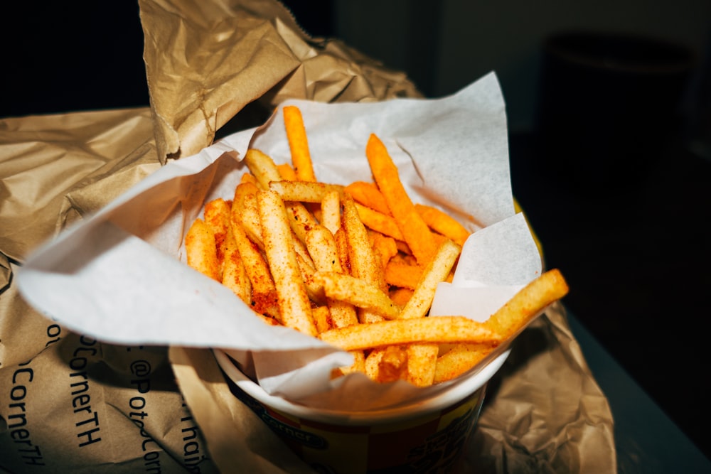 a basket of french fries