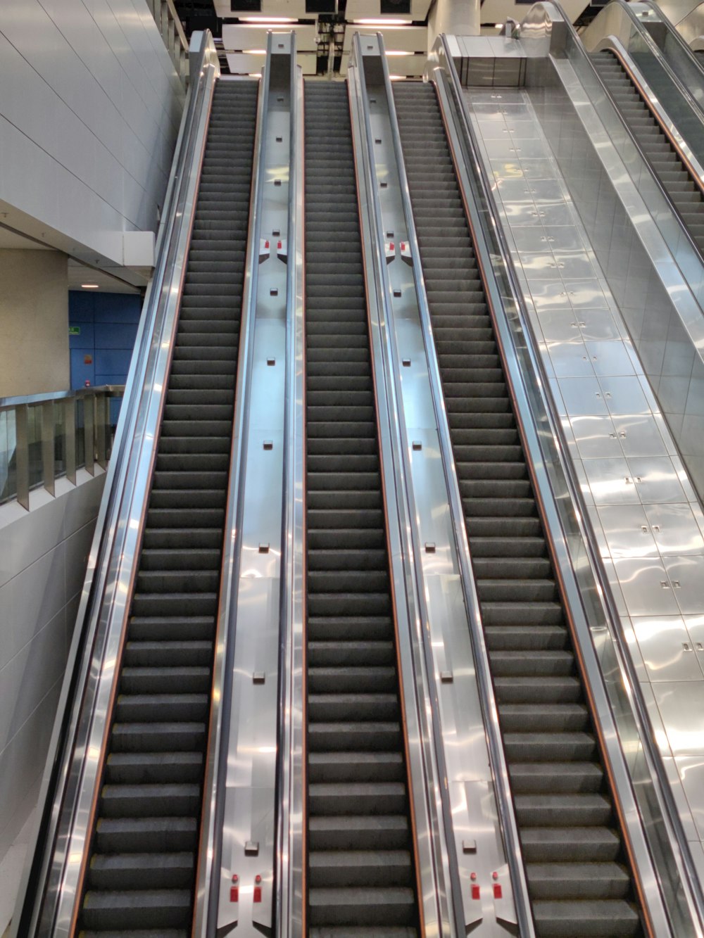 a set of escalators