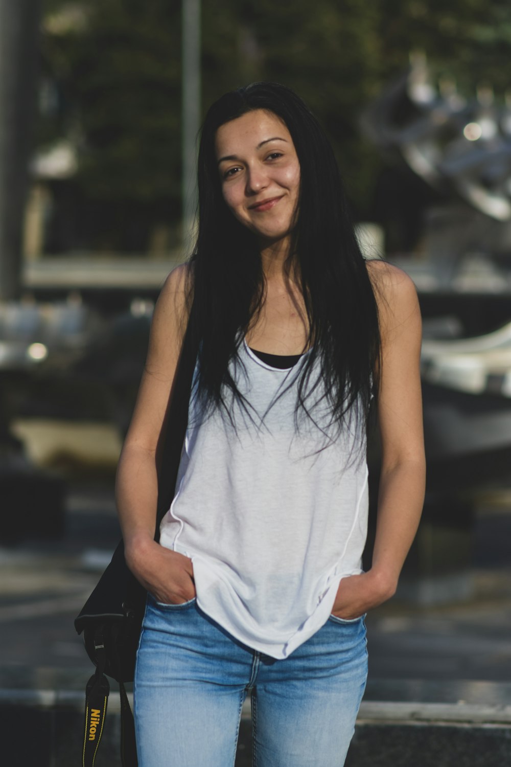 Una mujer con cabello largo