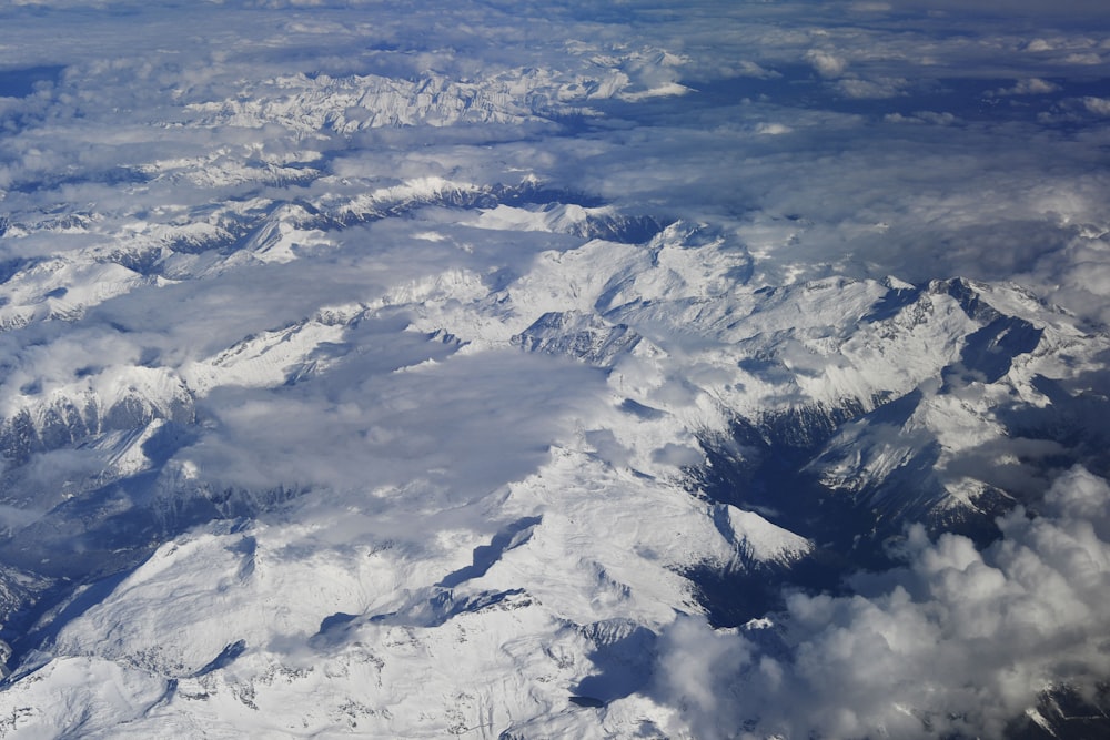 aerial view of a mountain range