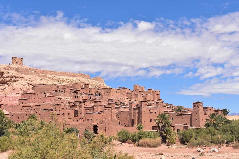 a large building on a hill