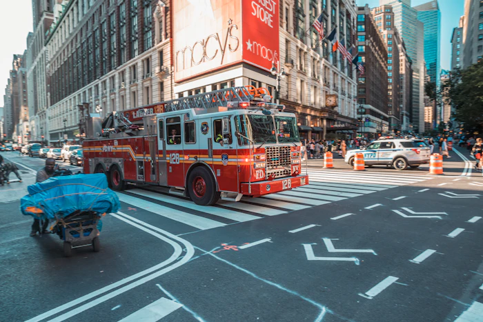 Fire truck responding to an emergency