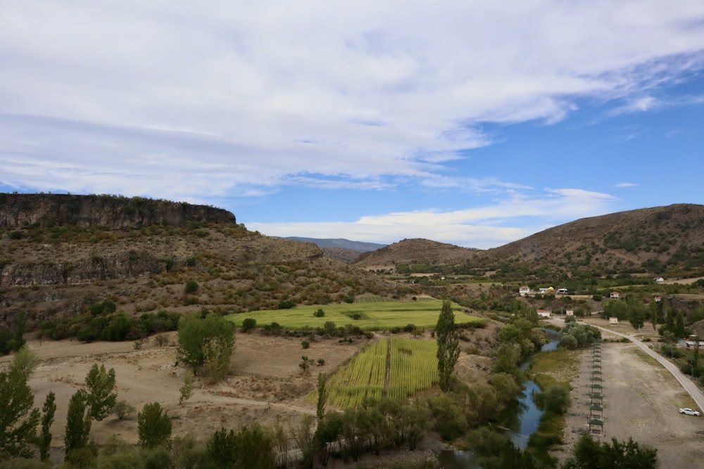 a road going through a valley