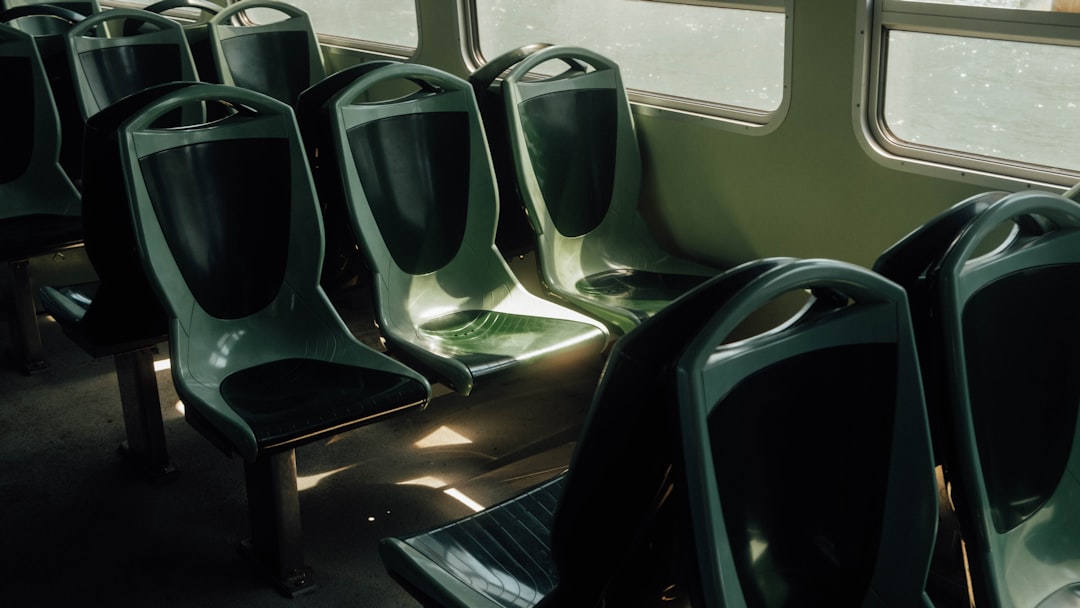 a row of empty seats,