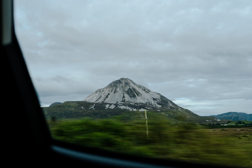 a mountain in the distance