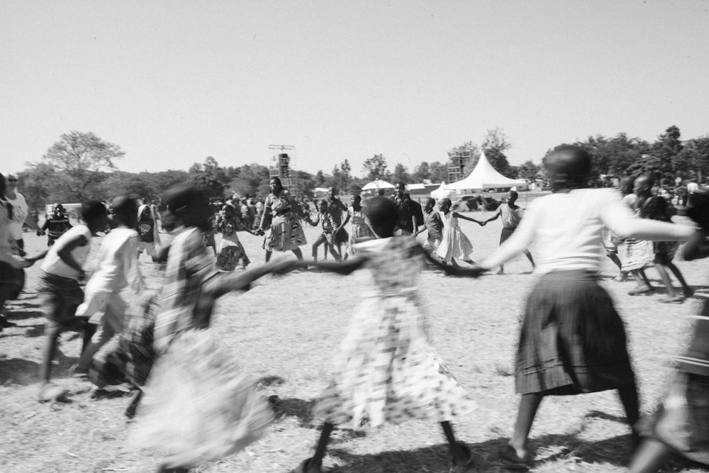 a group of people dancing