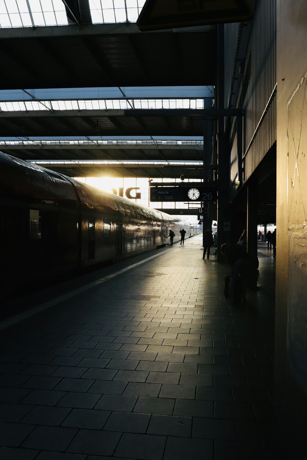 a train pulling into a station