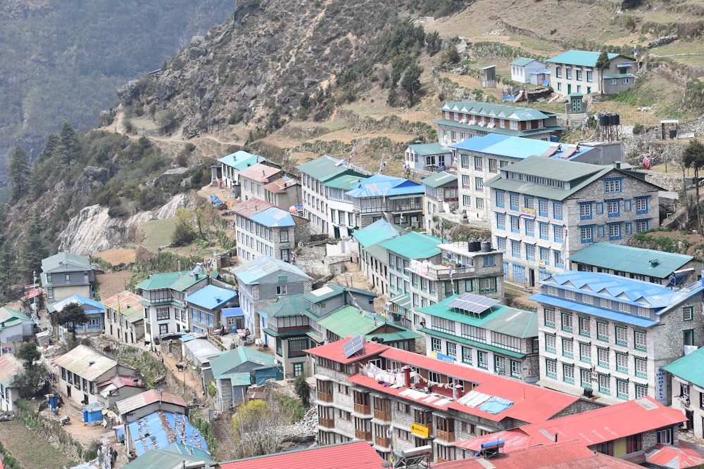 a group of buildings on a hill