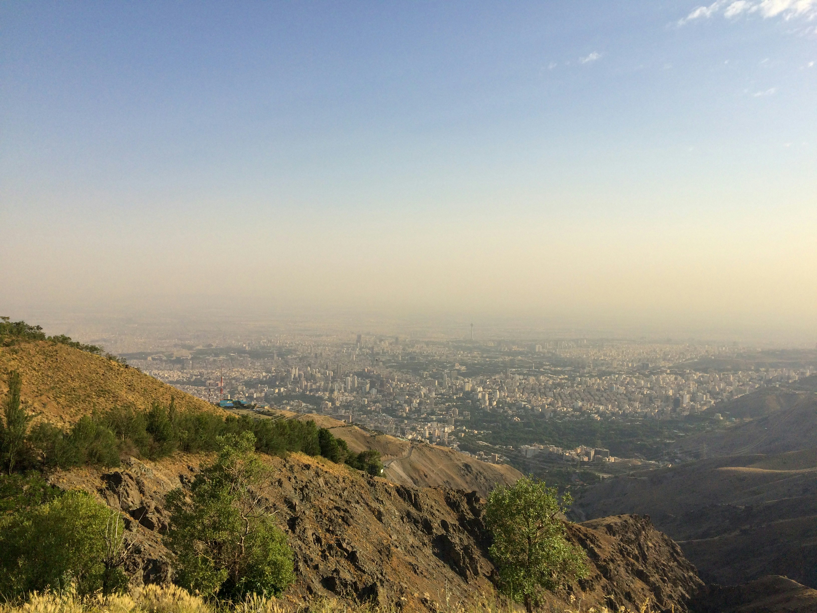 Un paisaje con colinas y árboles