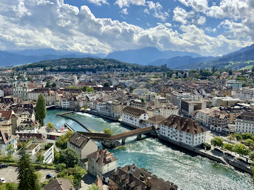 a city with a river running through it