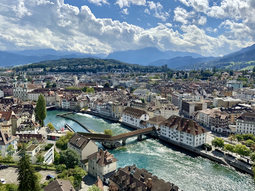 a city with a river running through it