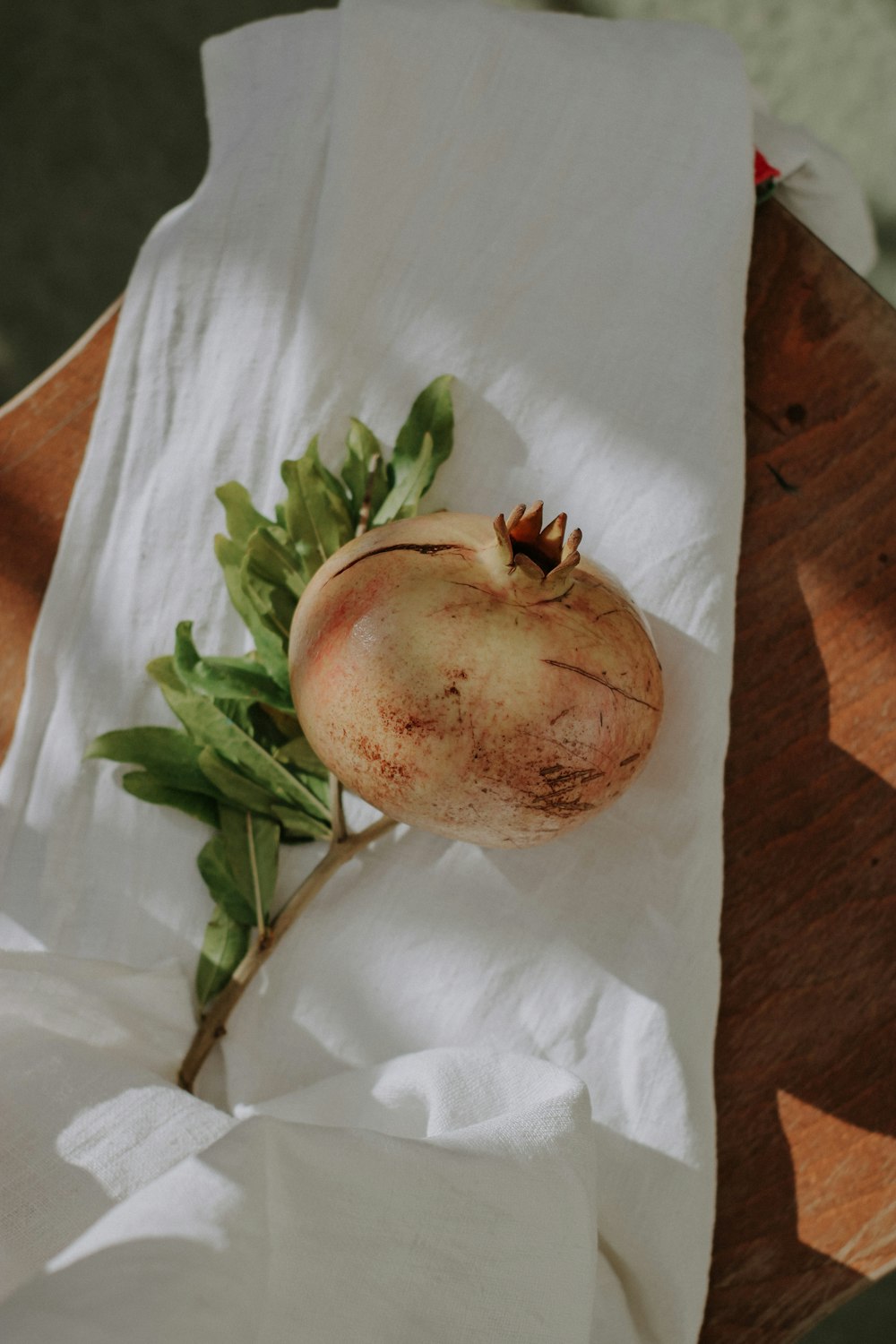 a potato on a napkin