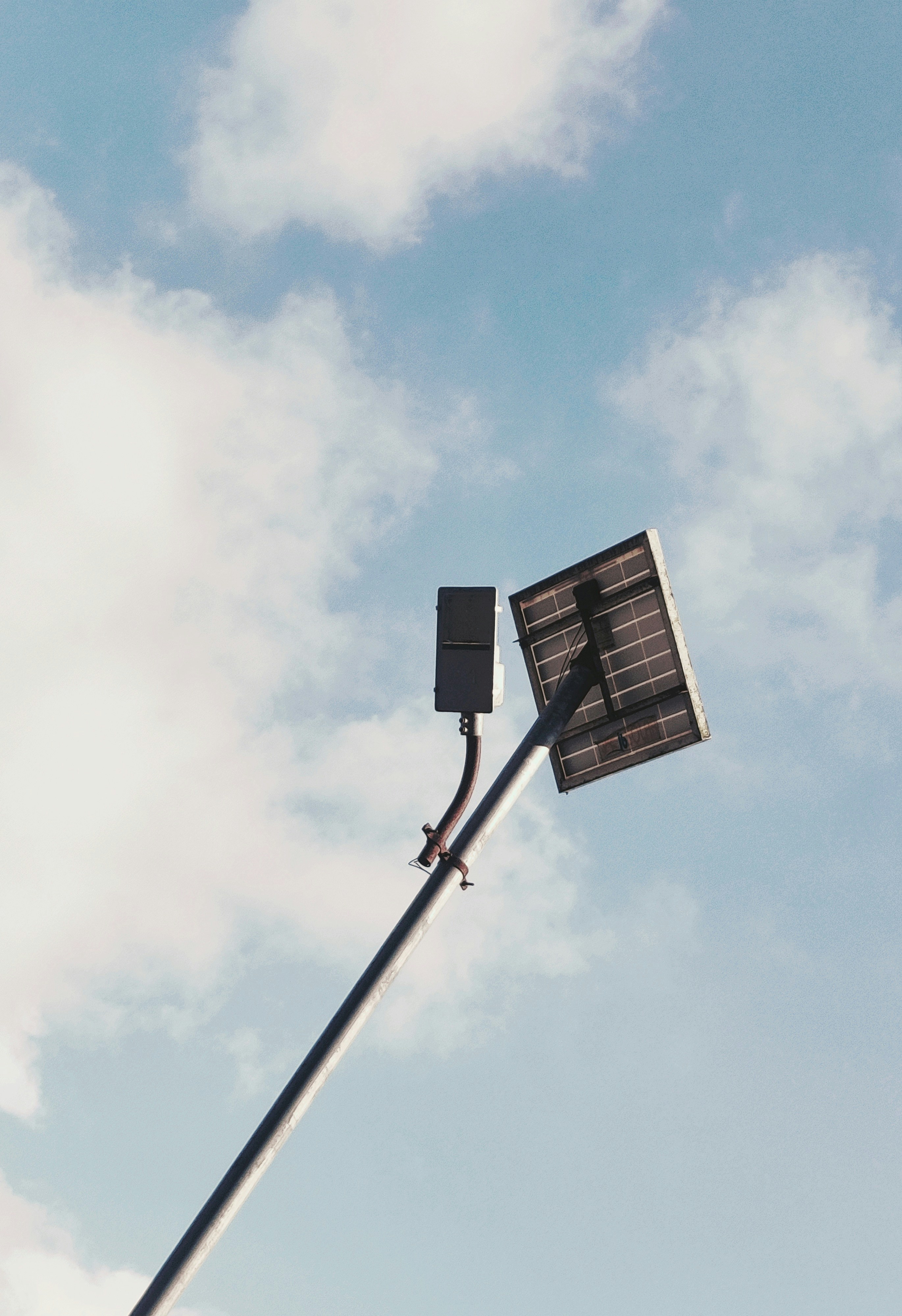 Modern LED street light design with sustainable energy features