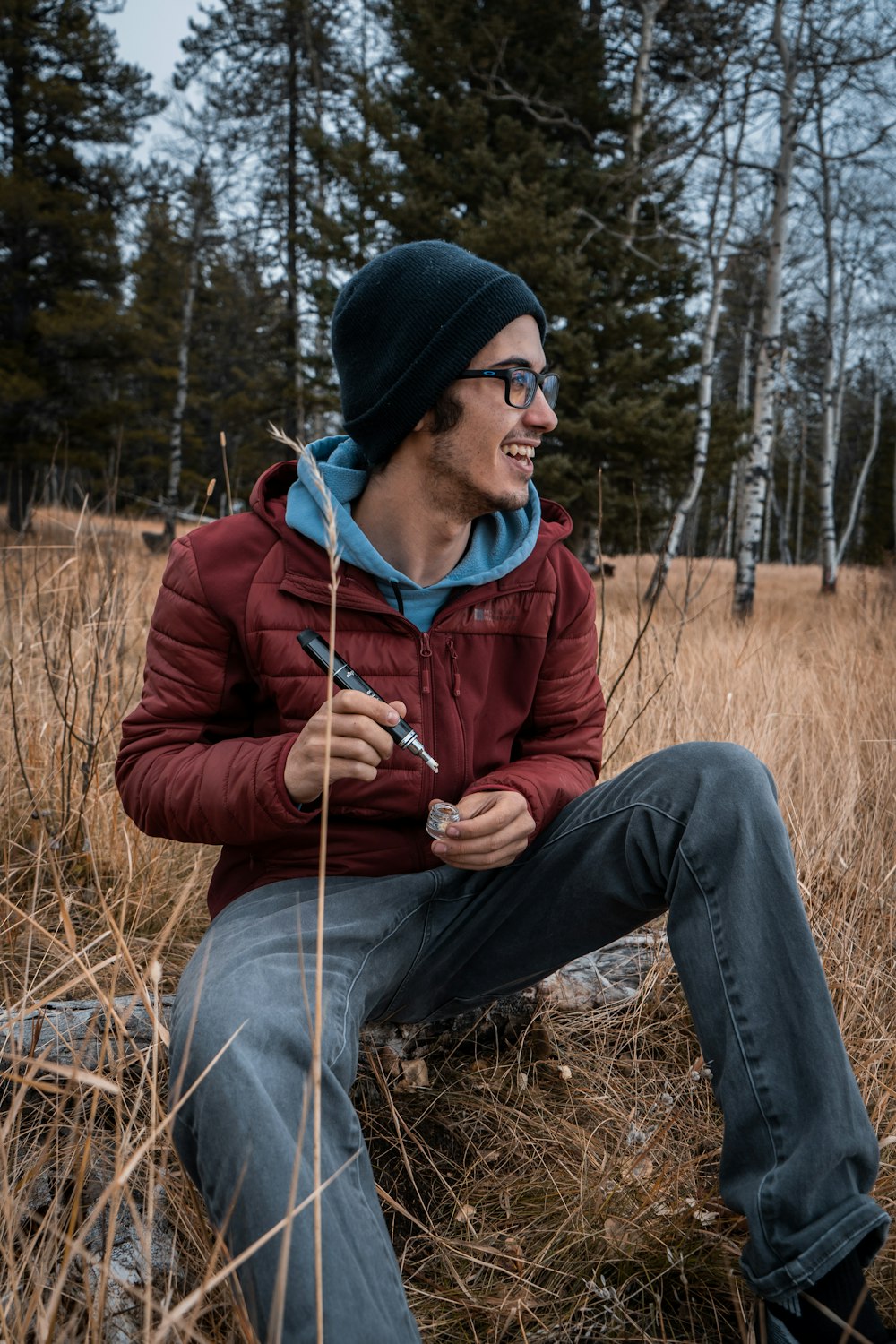 a person sitting on a bench