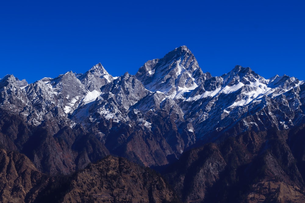 a mountain with snow