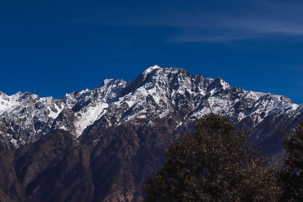 Une montagne enneigée