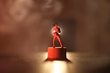 Artistic shot of a 3D printed miniature sculpture with soft shadows