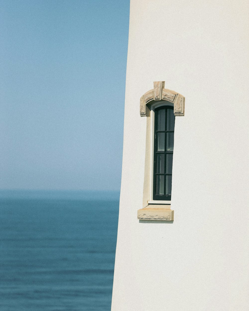 a white building with a window