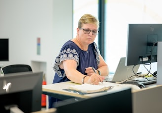 a person sitting at a desk