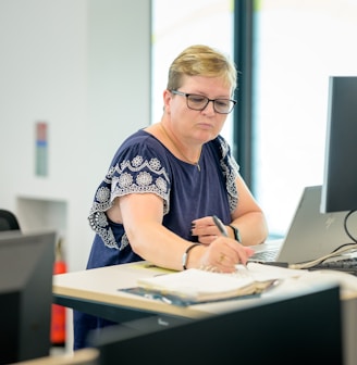 a person sitting at a desk