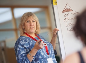 a person writing on a whiteboard