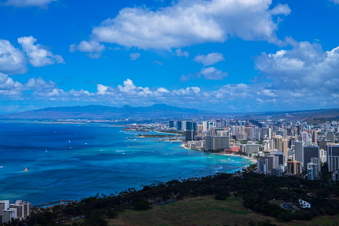 a city next to a body of water,