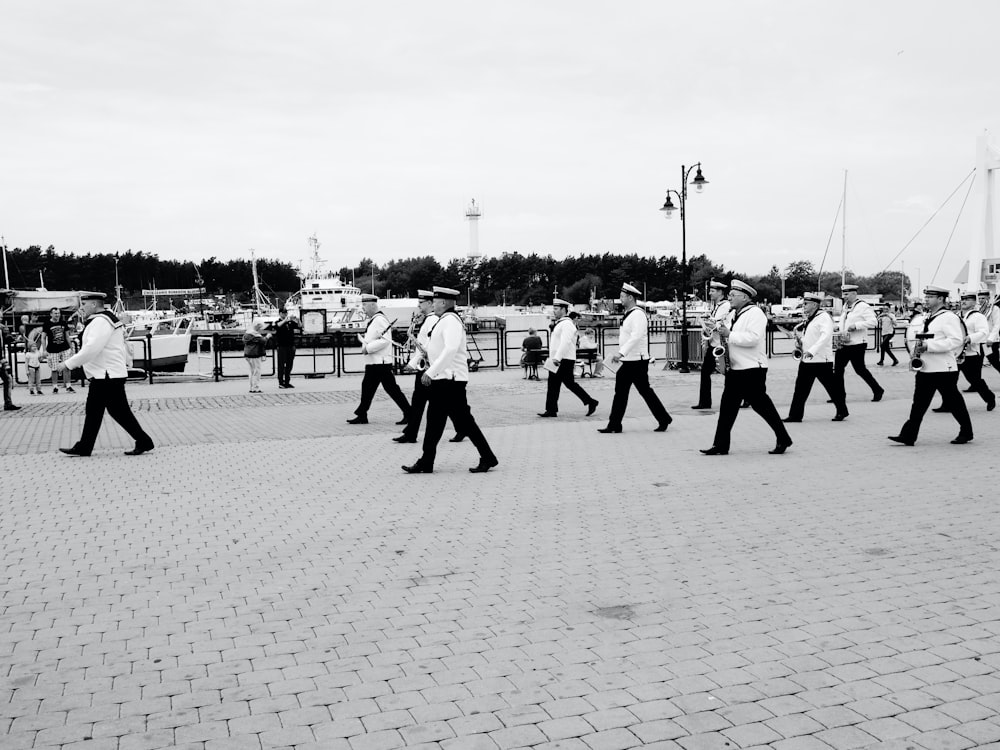 a group of people walking