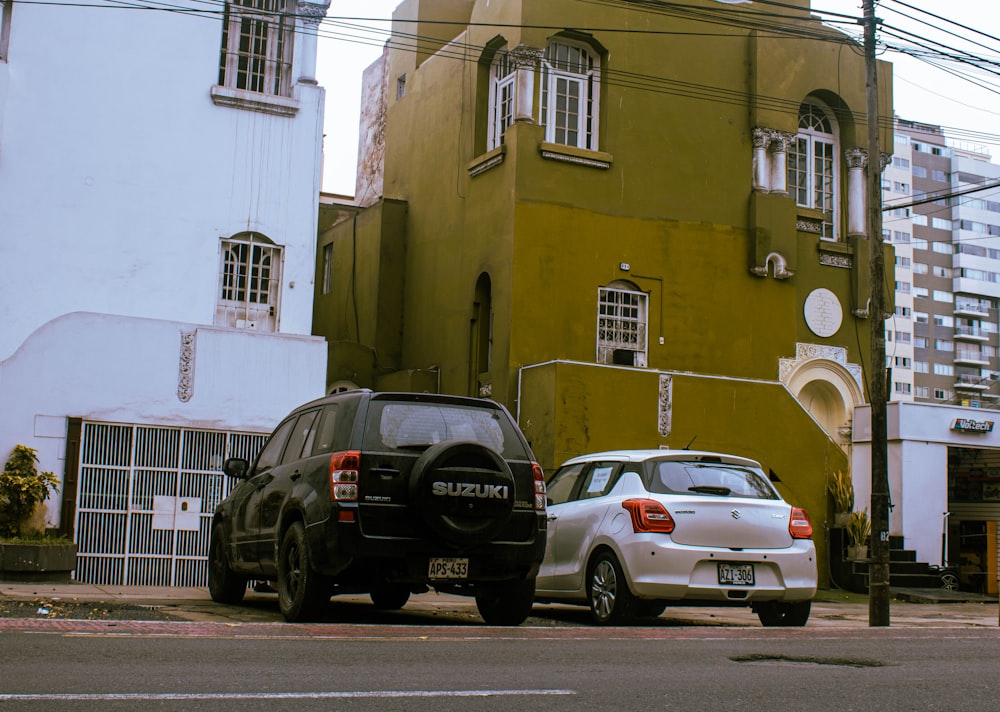 cars parked on the side of a street