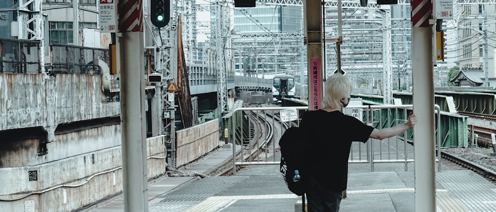 a person crossing a street