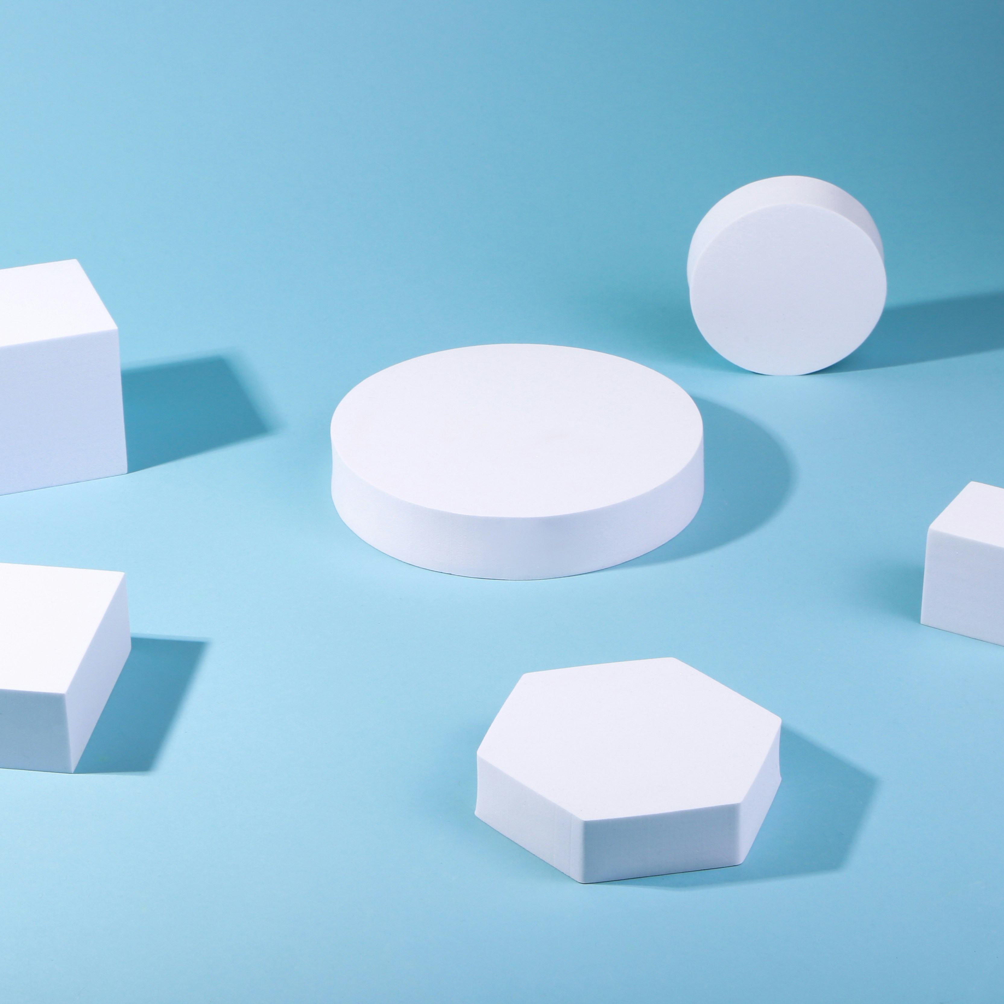 a group of white cubes