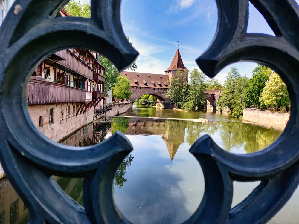 a bridge over a river