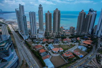 a city with tall buildings