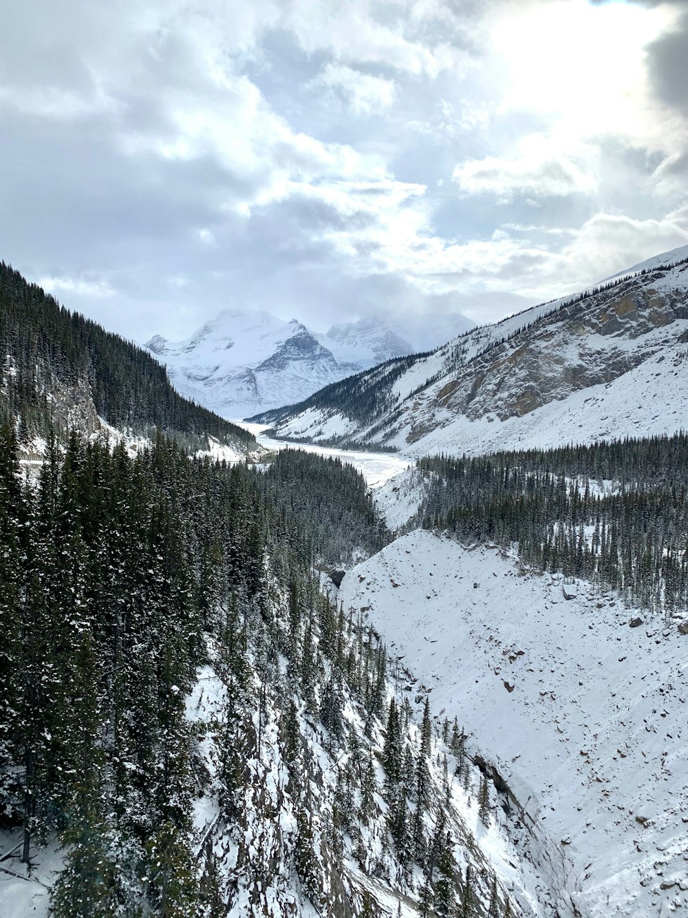 a snowy mountain landscape