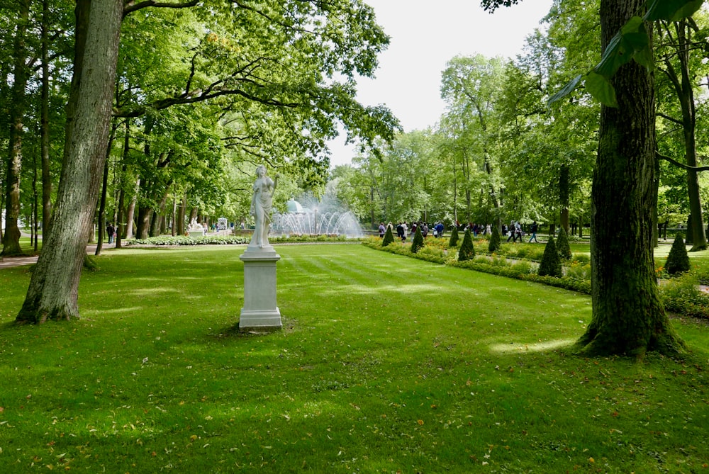 a statue in a park