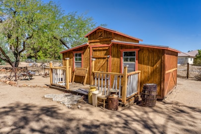 a small wooden house
