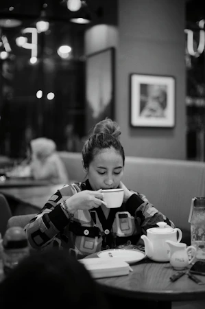 a person sitting at a table