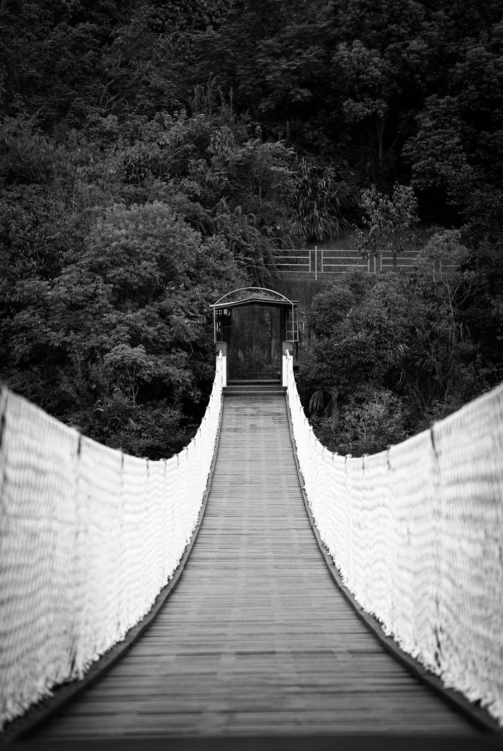 a train going down a bridge