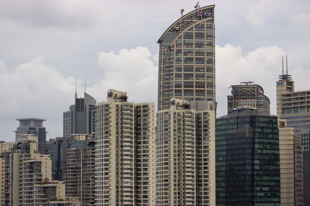 a group of tall buildings