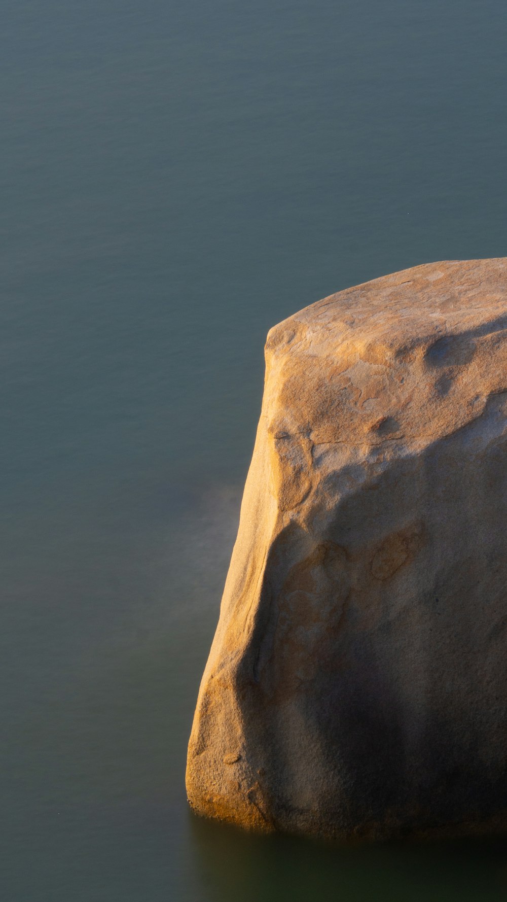 a rock in the water