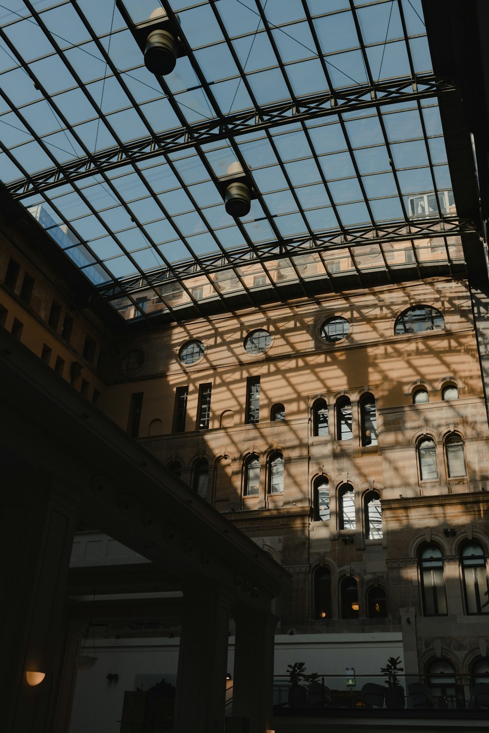 a large building with a large glass ceiling