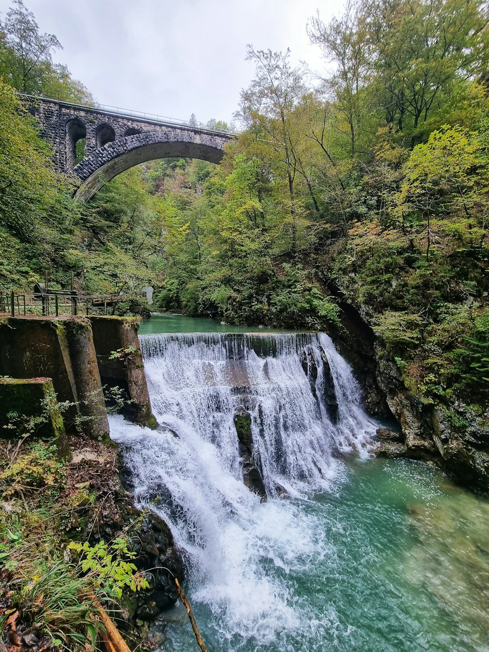 a bridge over a river