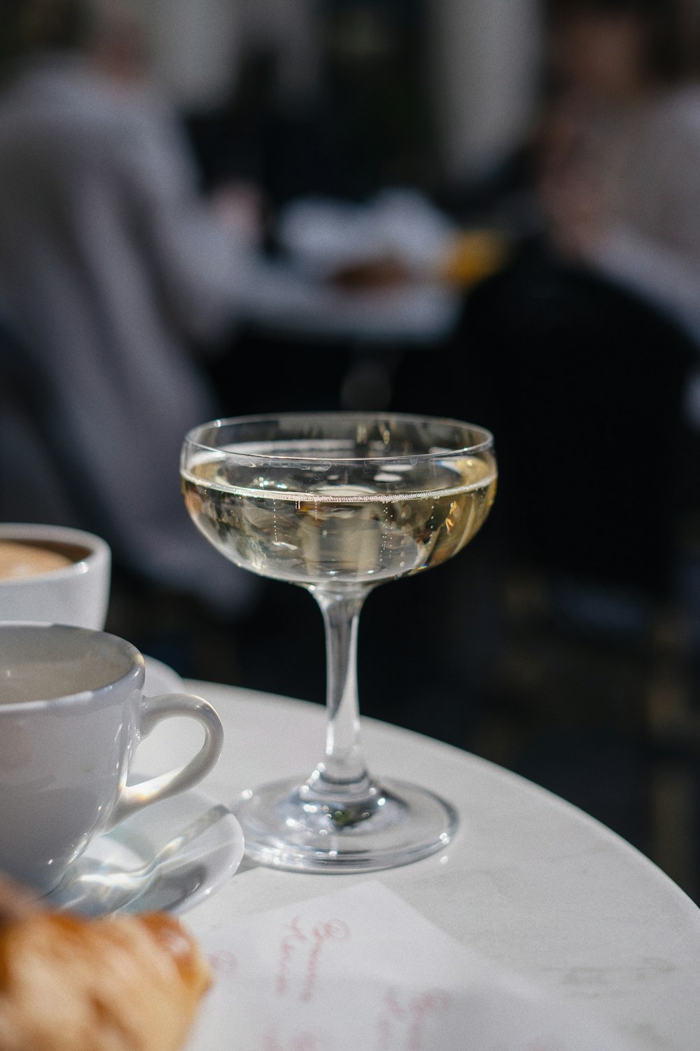 a glass of water on a table