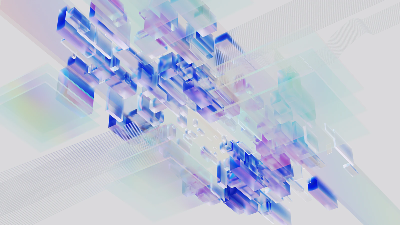Colourful geometric artwork representing AI inputs and outputs