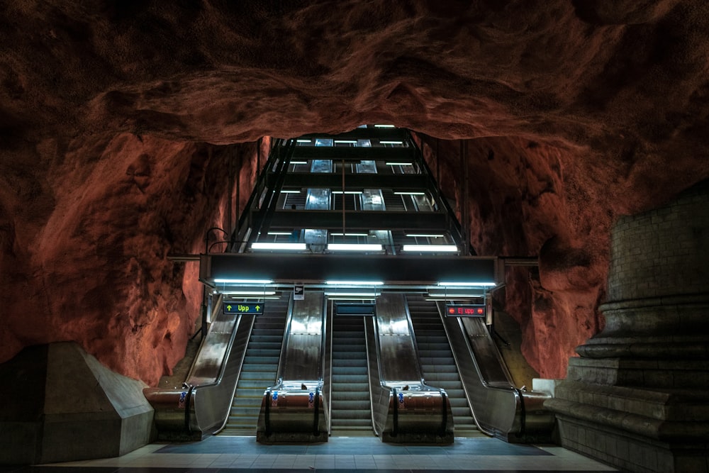 a tunnel with a staircase