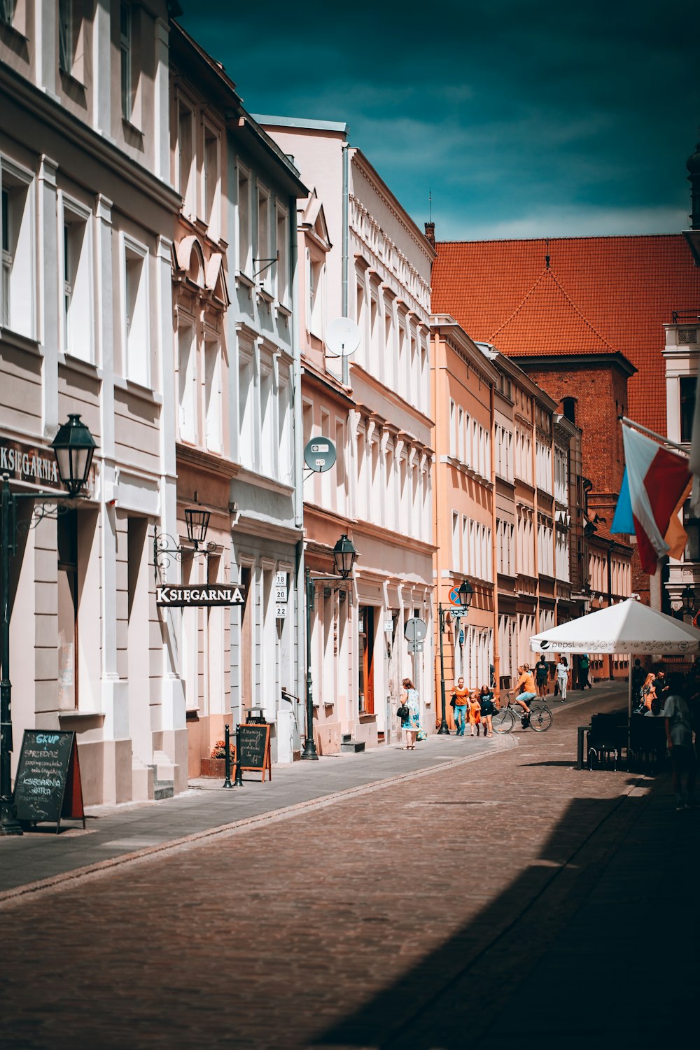 a street with buildings on either side