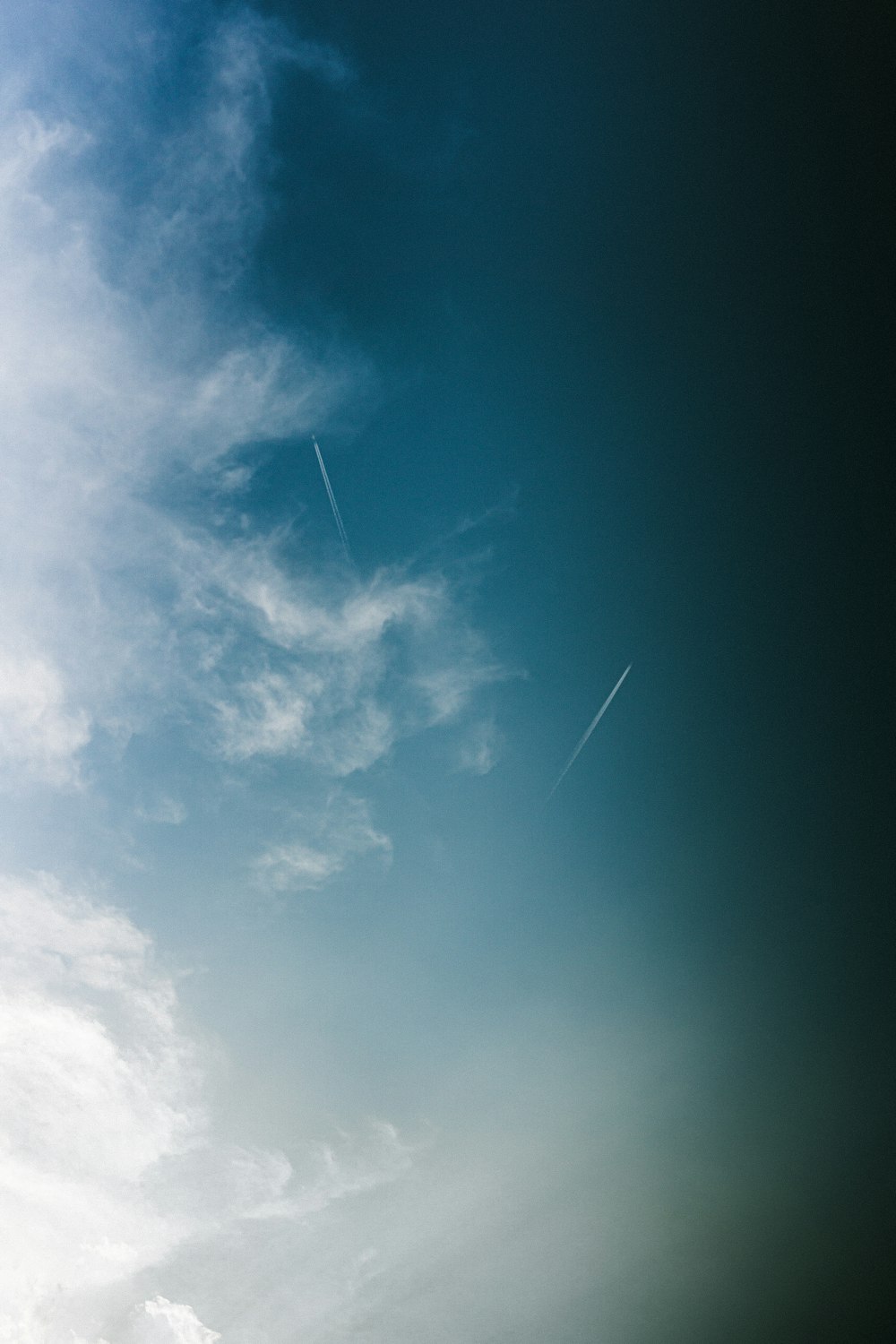 a blue sky with clouds