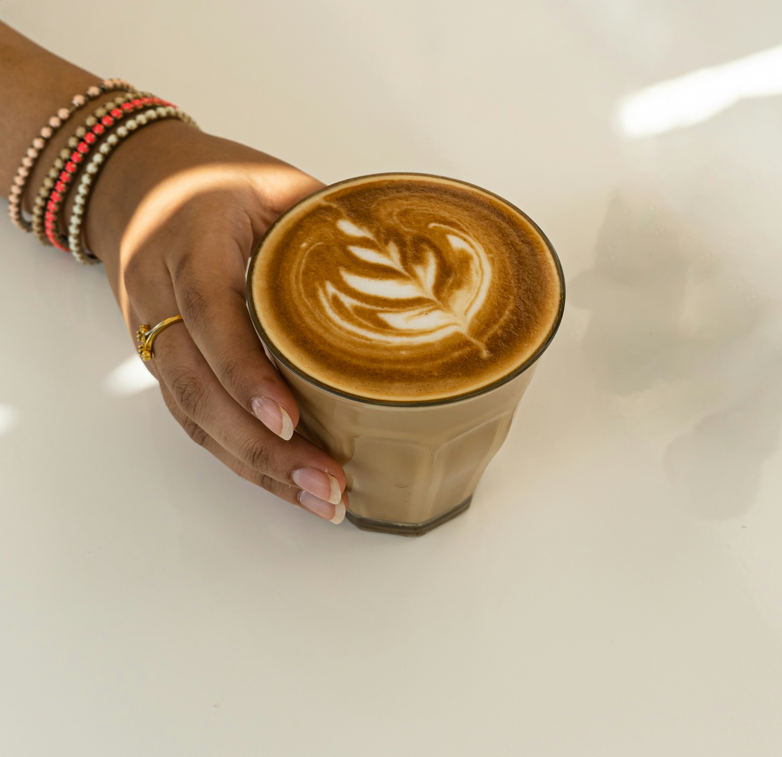 a hand holding a cup of coffee