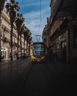 a trolley on a street