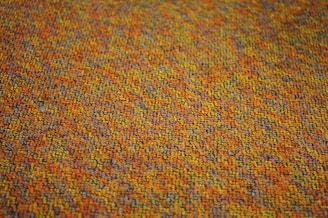 A vibrant entrance flooring made from recycled materials.